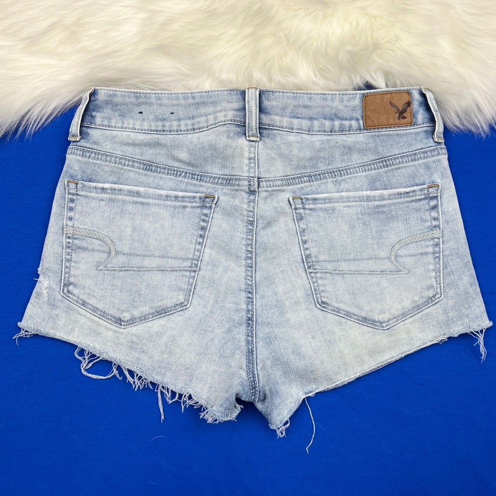 |•AMERICAN🦅EAGLE•| Hi-Rise Shortie Shorts Distressed w/ Flowers - Picture 4 of 11
